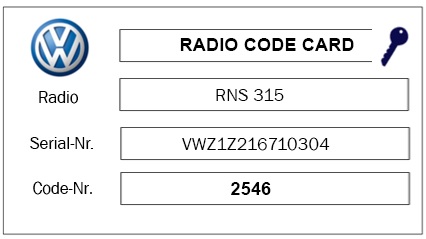 VW Radio Code Key Information