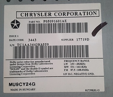 Chrysler Serial Number
