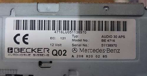 Becker Radio Serial Number